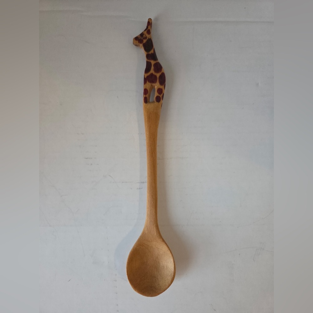 Wooden Carved Decorative Giraffe Spoon
